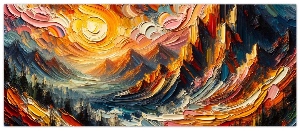 Tablou - Munte acoperit de soare (120x50 cm)