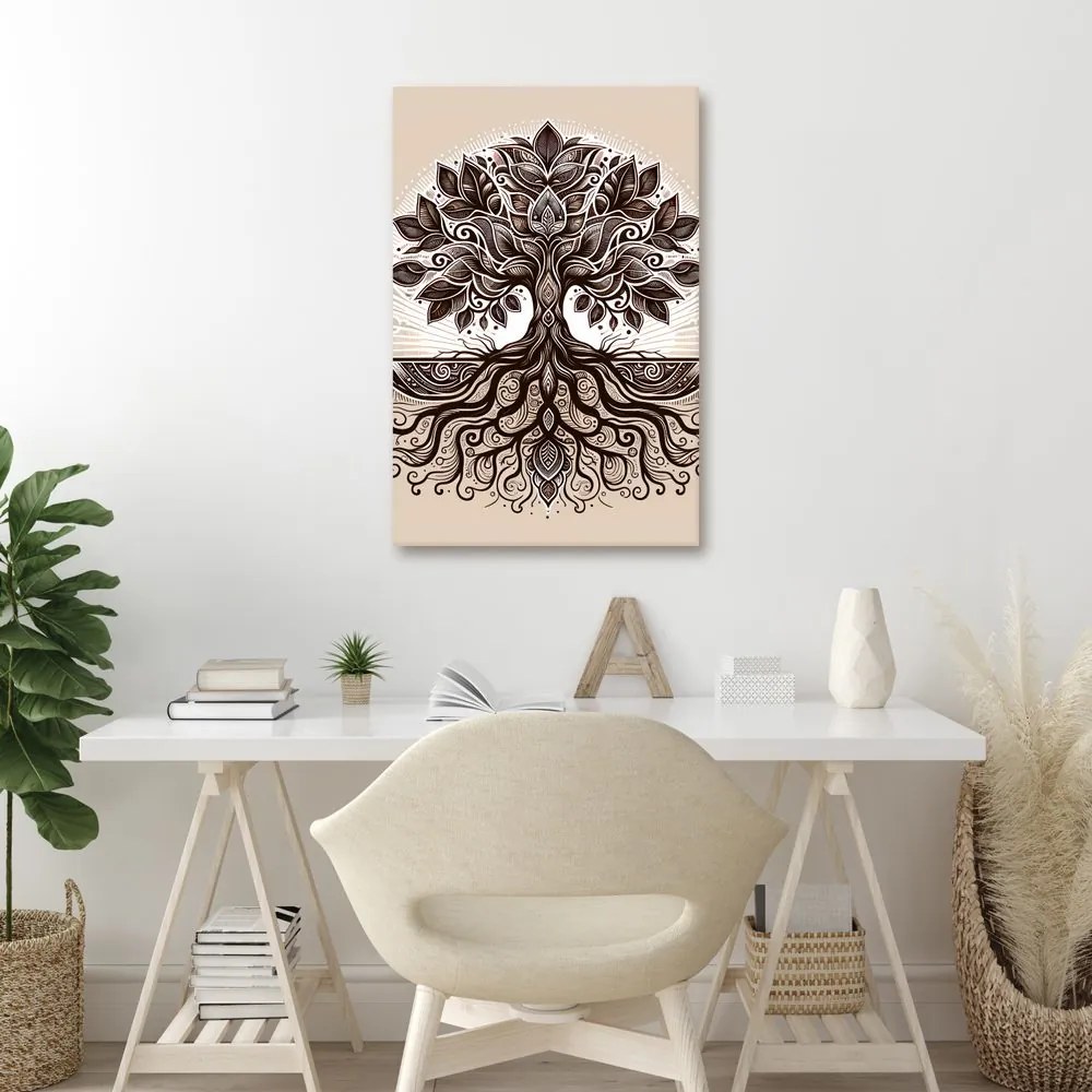 Tablou arborele vieții decorativ pe bej