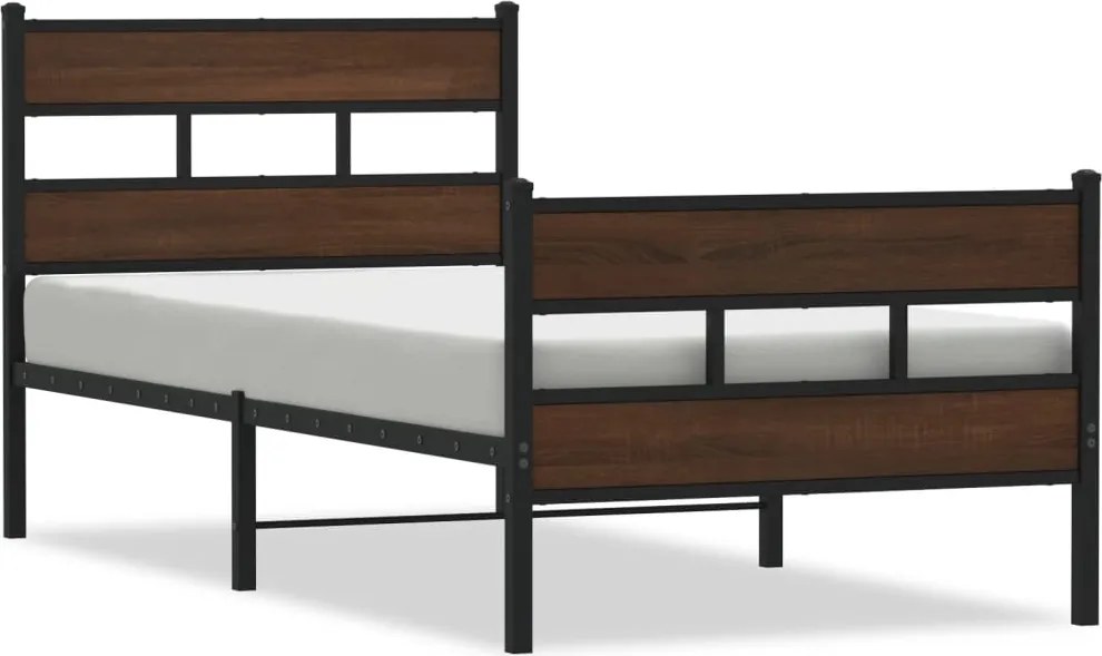 vidaXL Cadru de pat fără saltea, cu tăblie de cap/picioare, 107x203 cm