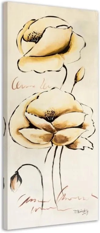 CARO Tablou pe pânză - Two Flowers 2 60x150 cm