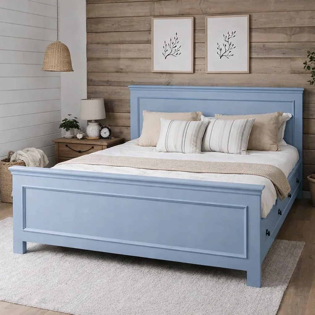 Pat Velora, cu 2 sertare - 140x200 cm - din lemn masiv de brad