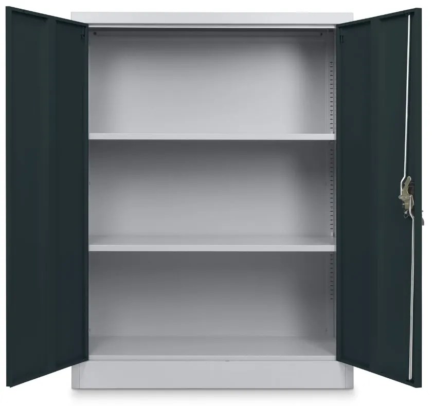 Dulap metalic universal mediu, 90 x 40 x 120 cm, încuietoare cilindru, antracit - ral 7016