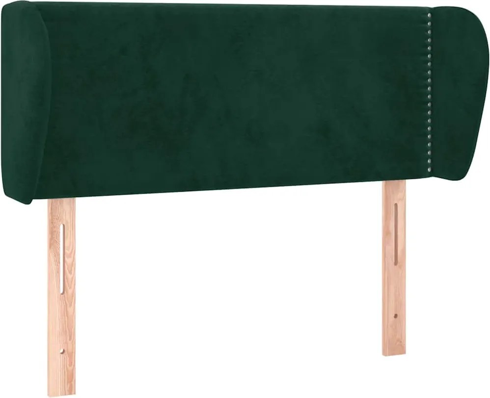 vidaXL Tăblie de pat cu aripioare verde închis 103x23x78/88 cm catifea
