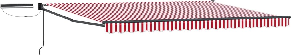 vidaXL Cort electric retractabil Roșu și Alb 4 × 3 m