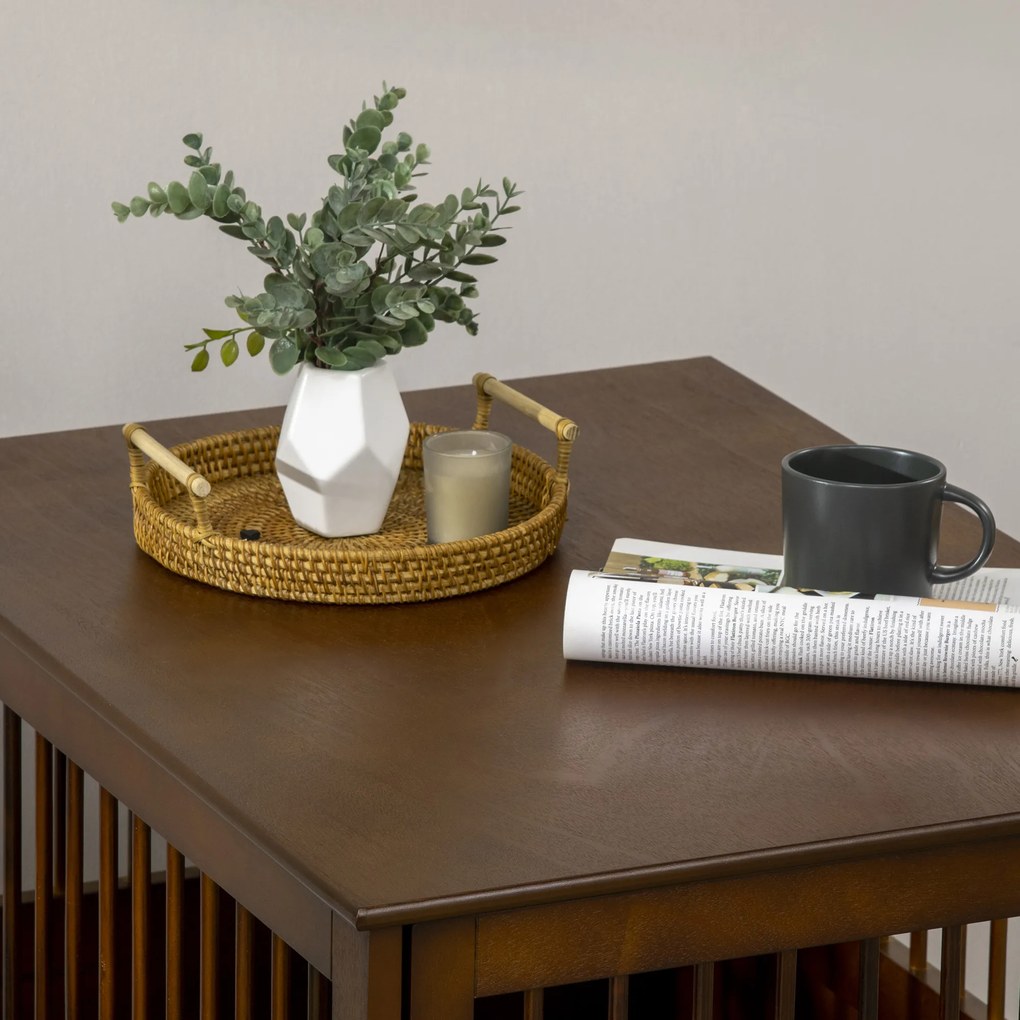 PawHut Cușcă pentru câini incl. încuietoare, suport ridicat, cutie de transport, 80,5 cm x 59,5 cm x 67,5 cm, Maro | Aosom Romania