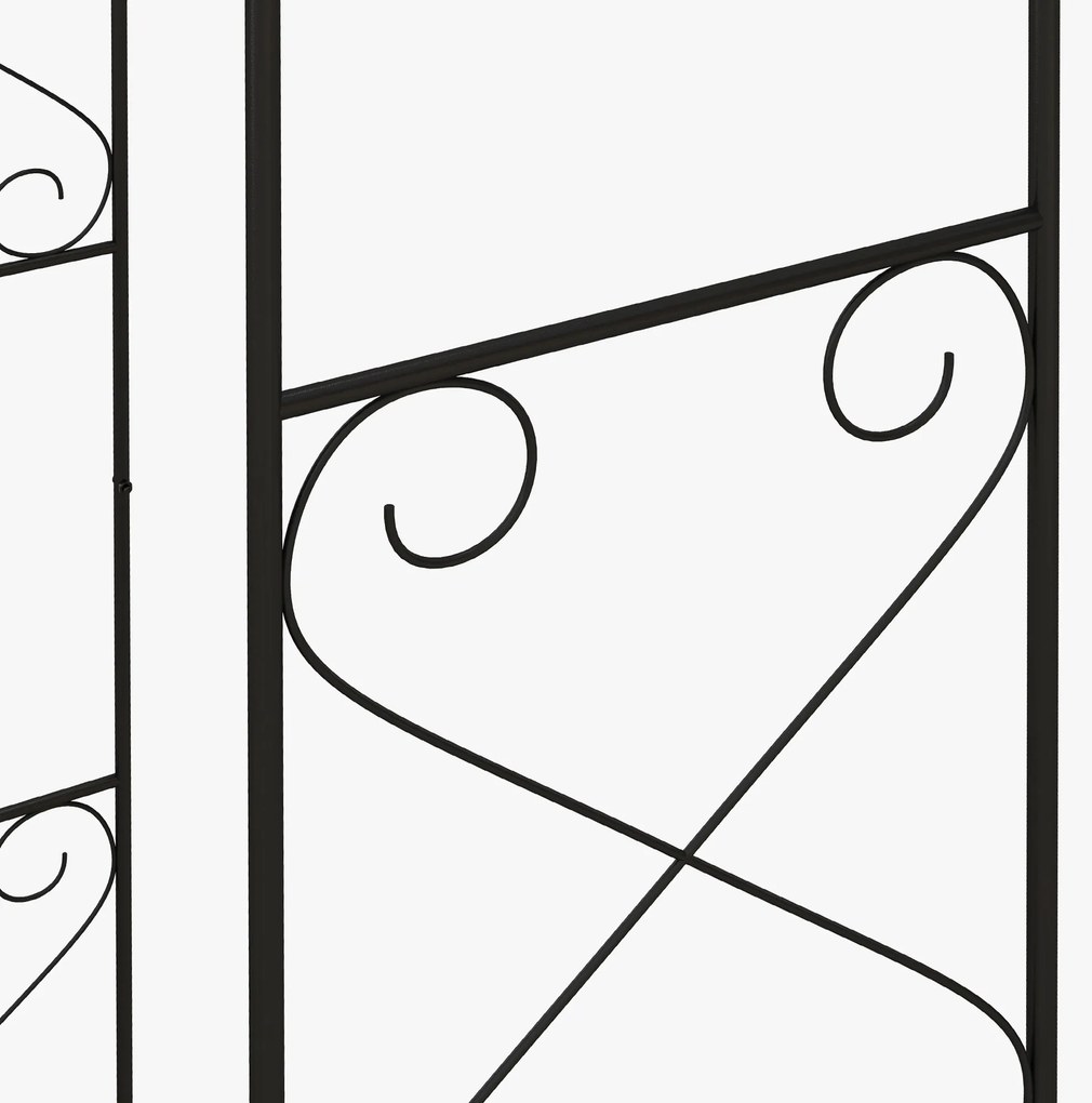 Outsunny Arcadă de Grădină cu poartă Arcadă cu rozariu Stilul Fier Forjat dim. 114L x 36l x 232H cm metal epoxidat Negru | Aosom Romania