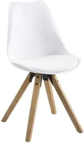 Scaun dining alb/maro din lemn si plastic Dima Actona Company