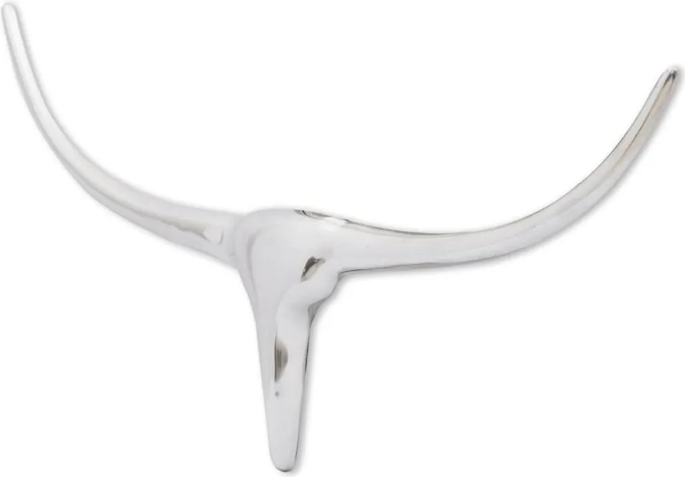 vidaXL Decorațiune pentru perete tip cap de taur, aluminiu, 72 cm, argintiu