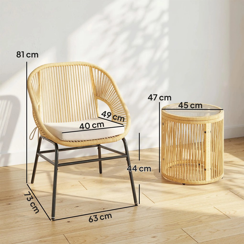 Outsunny bistro mobilier ratan polyrattan | Aosom Romania