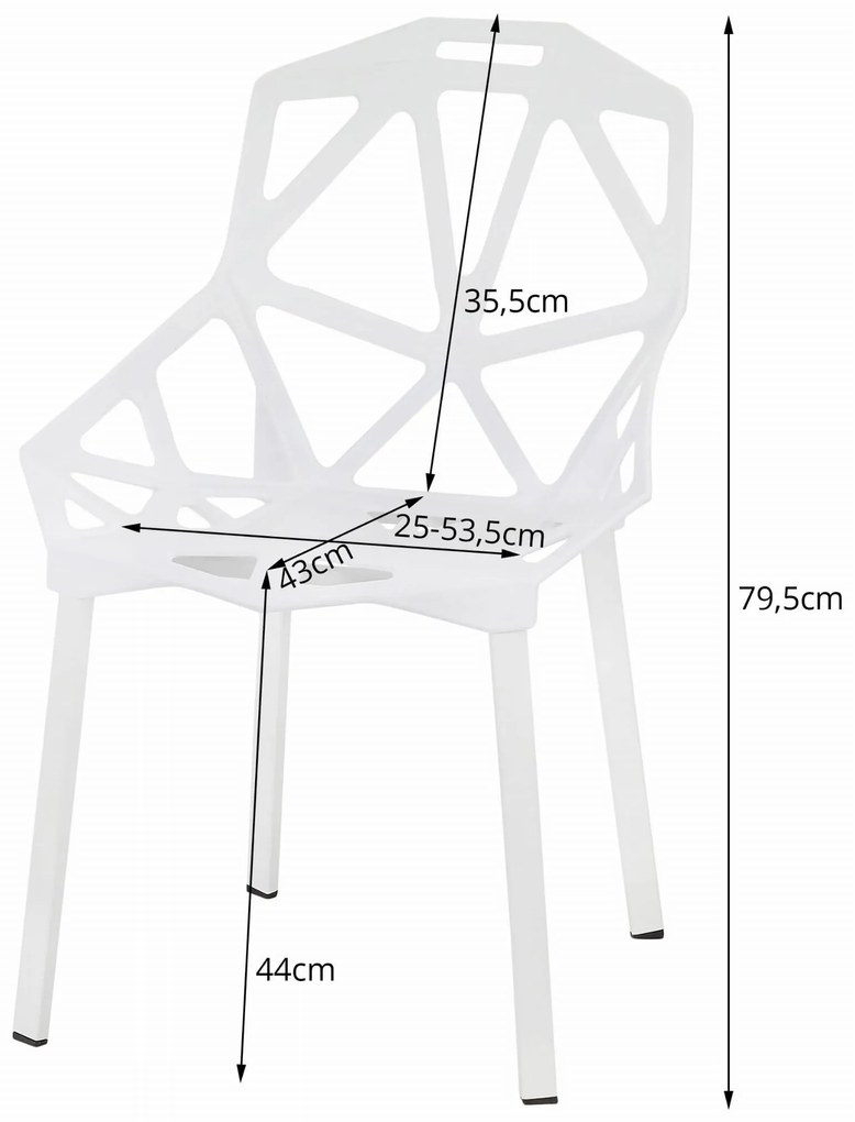 Scaun din plastic alb ESSEN