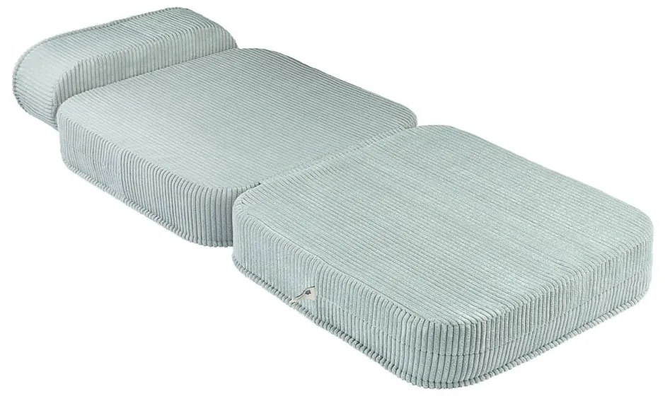 Fotoliu de copii verde mentă cu tapițerie din catifea reiată Flip – Wigiwama