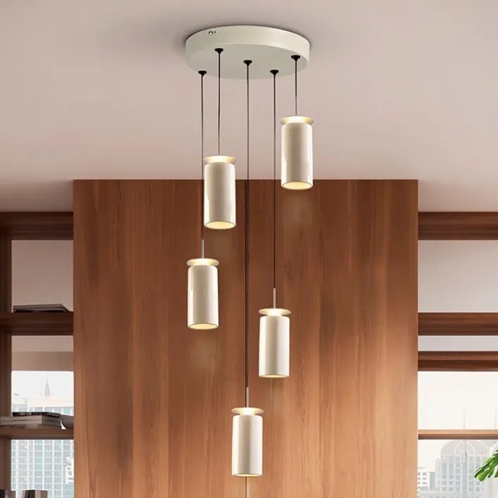 Lustra cu 5 pendule ceramice LED Alfara