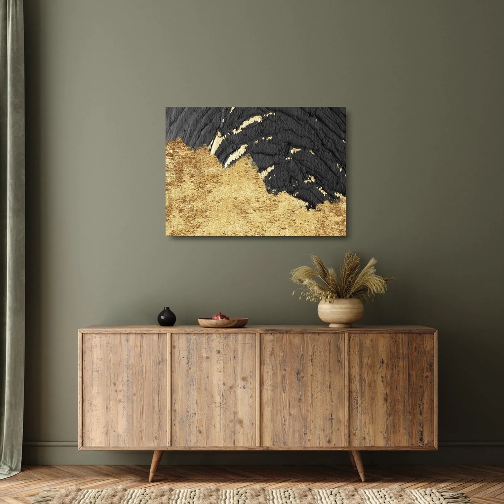 Tablou pe sticlă - Structura de aur N⁰1 (70x50 cm)