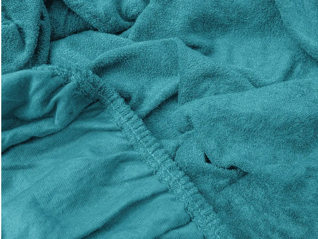 Cearsaf Frotir cu elastic 90x200 cm turcoaz