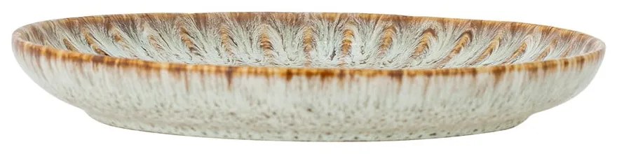 Farfurie albastră/bej pentru servire din gresie ø 17 cm Fleur – Bloomingville