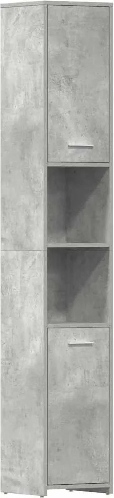 vidaXL Dulap de baie, gri beton, 30x30x183,5 cm, lemn prelucrat