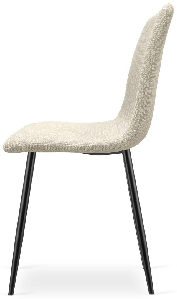 Set de masa 1 + 4, masa CITY 110x75 cm stejar artisan + scaun de masa crem RIFT cu picioare negre