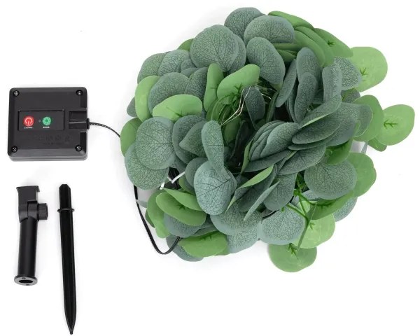 Instalație LED solară Aigostar 100xLED/12m IP65 alb cald eucalipt