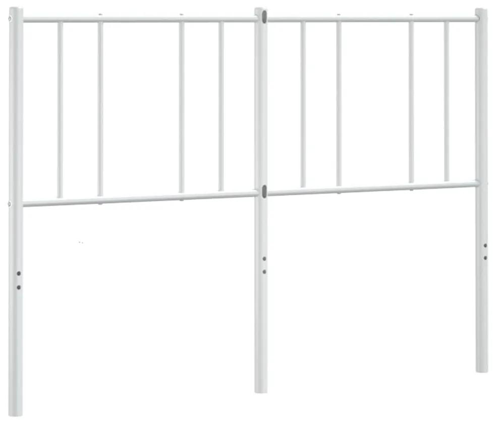 352560 vidaXL Tăblie de pat metalică, alb, 120 cm