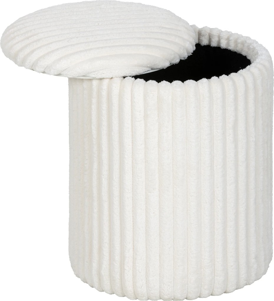 HOMCOM Taburet de depozitare cu capac reversibil, taburet modern din cord pentru living și dormitor, Alb | Aosom Romania