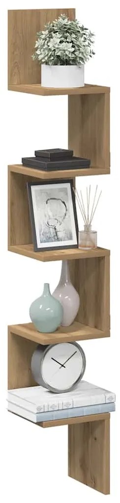 vidaXL Raft perete colț stejar artizanal 20x20x127,5 cm lemn prelucrat