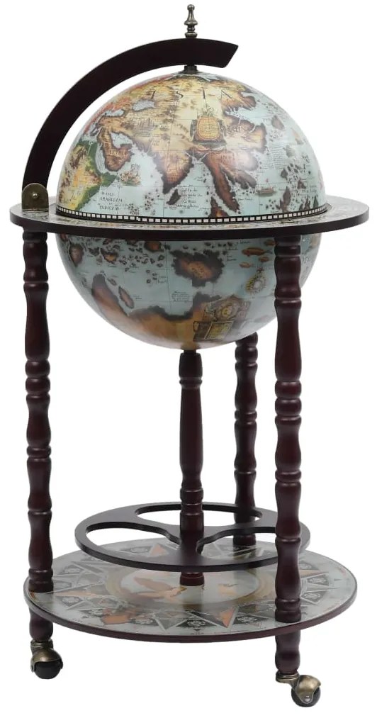 vidaXL Bar tip glob pământesc suport sticle de vin, albastru, eucalipt