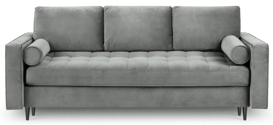 Canapea extensibilă din catifea Milo Casa Santo, gri deschis