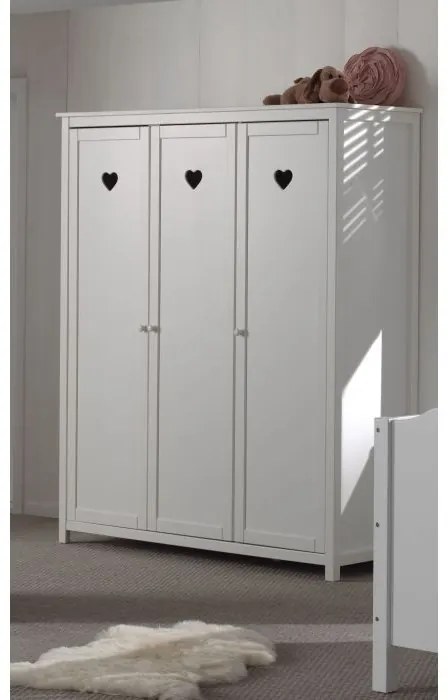 Set Mobilier Cameră Copii AMORI, 6 Piese, Alb, Stil Romantic – Vipack