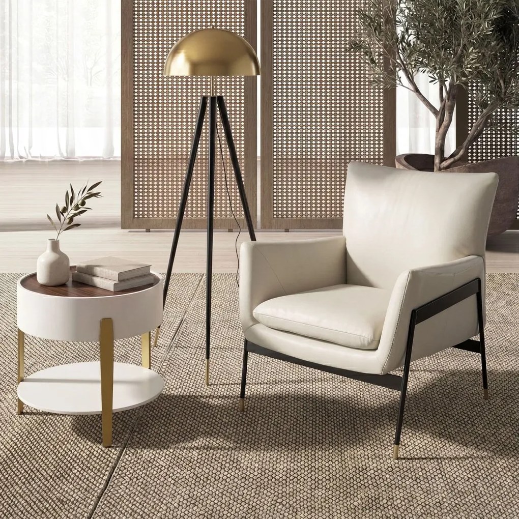 Lampa de podea cu trepied design modern LUX Gold and Black Steel
