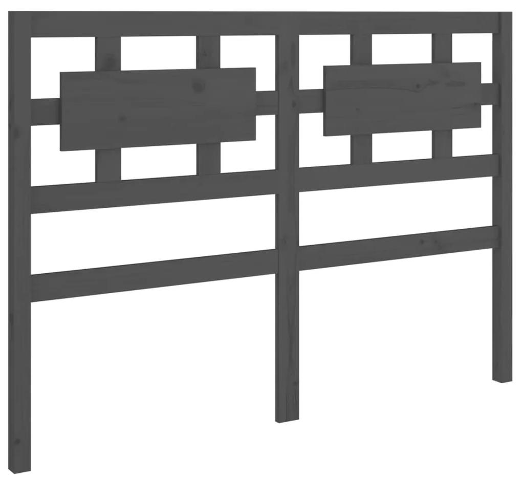 Tablie de pat, gri, 125,5x4x100 cm, lemn masiv de pin Gri, 125.5 x 4 x 100 cm, 1