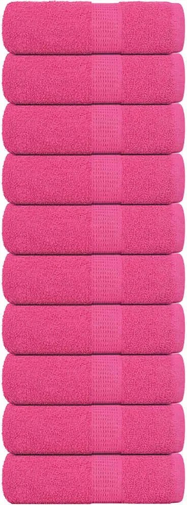 vidaXL Prosoape de baie, FROGN, 10 buc., roz, 30x30 cm, 360 g/m²