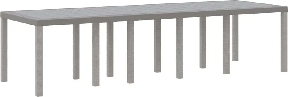 vidaXL Masă de Grădină Gri deschis 300 x 100 x 73 cm poliratan