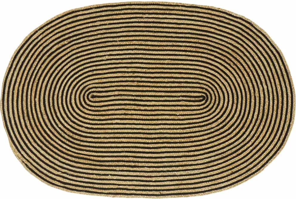 vidaXL Covor Natural și Negru 122 x 183 cm Iută