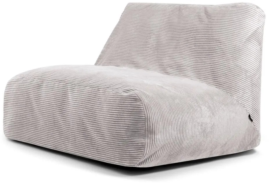 Fotoliu bean bag gri deschis cu tapițerie din catifea reiată Sofa Tube – SLOWDOWN