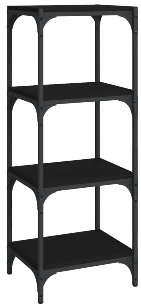 819312 vidaXL Bibliotecă, negru, 40x33x100 cm, lemn compozit și oțel