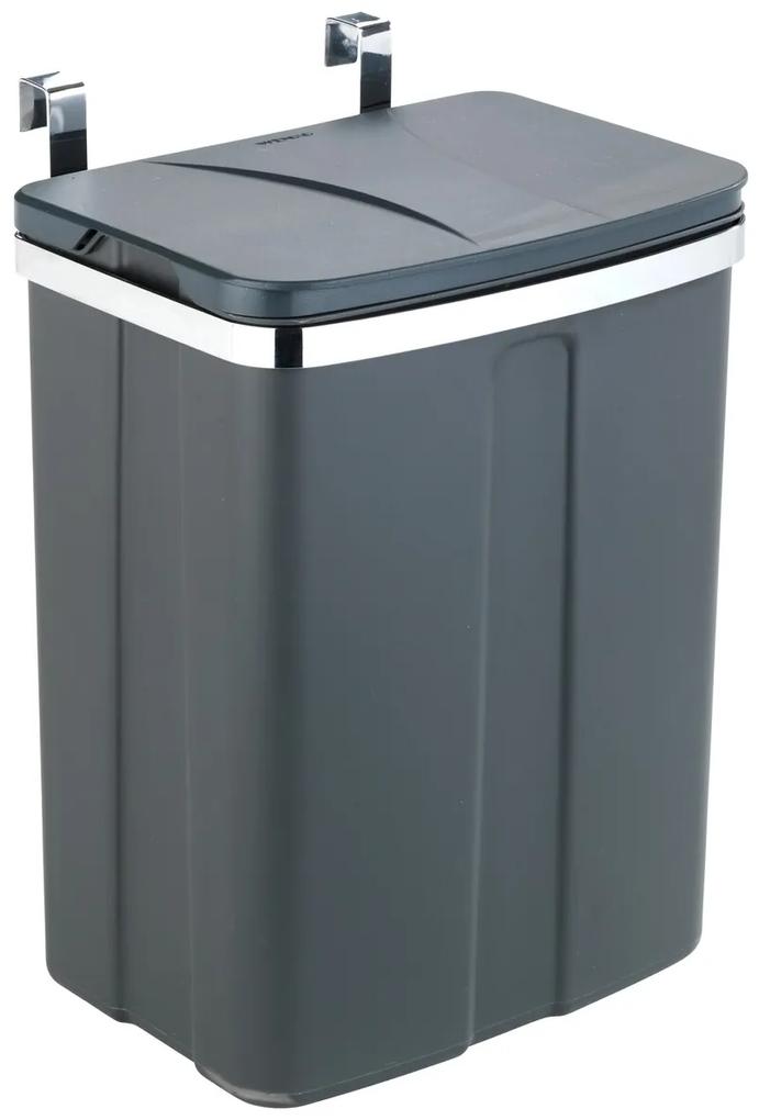 Cos de gunoi suspendabil pentru usa dulap/sertar, Wenko, 12 L, 26 x 34 x 17 cm, metal/polipropilena