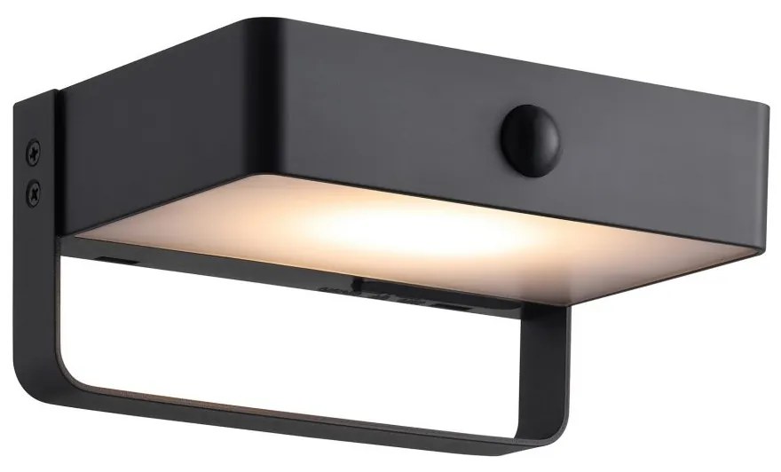 Aplica solara cu senzor de miscare, protectie IP44, Saulio negru