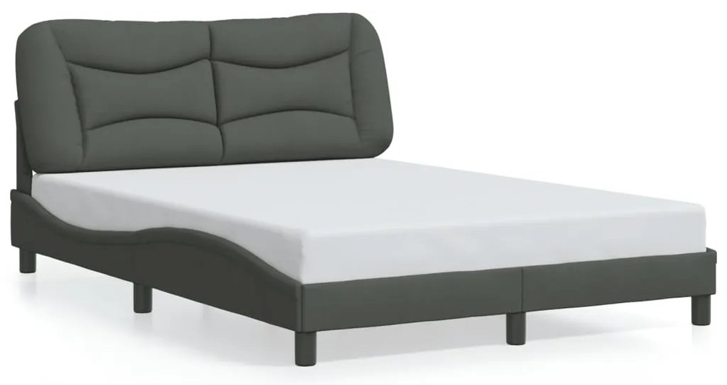 vidaXL Cadru de pat fără saltea, gri închis, 140x200 cm, textil
