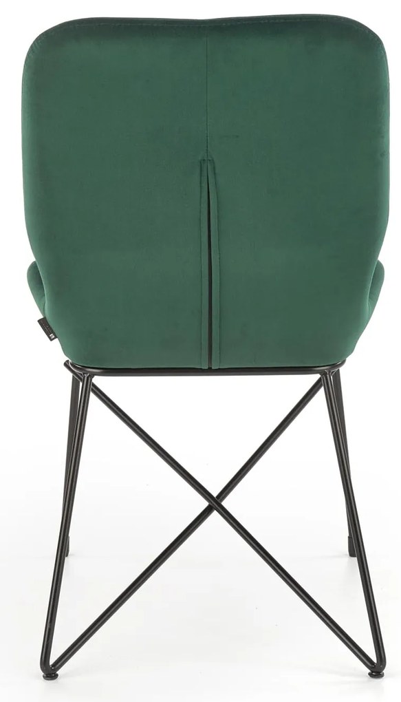 Scaun de catifea verde inchis LASE 454