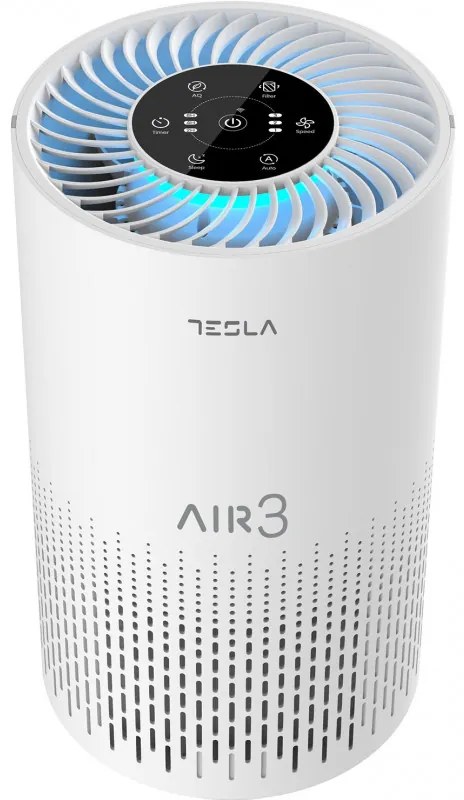 Purificator de aer Tesla Tara Lite 3, Pana la 12 m², CADR 100 m³/h, Filtru HEPA/Carbon Activ, Timer, , Alb