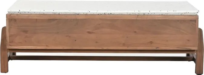 Masuta de cafea din lemn de acacia si marmura, 127X67X47 cm, " Terrazo "
