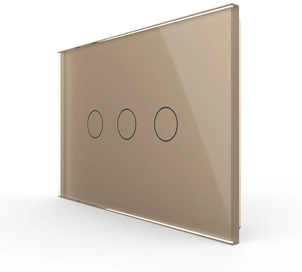 Intrerupator triplu cu touch Livolo din sticla, standard Italian, protocol ZigBee EC – Serie noua