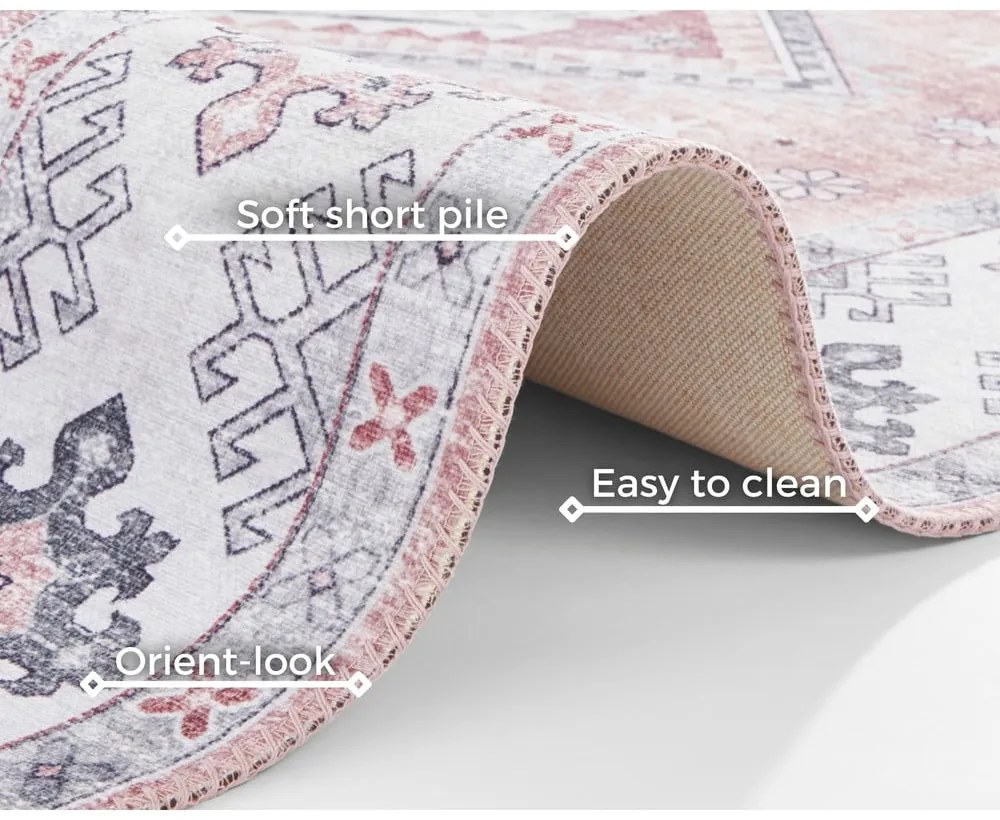 Covor Nouristan Gratia, 120 x 160 cm, roz deschis