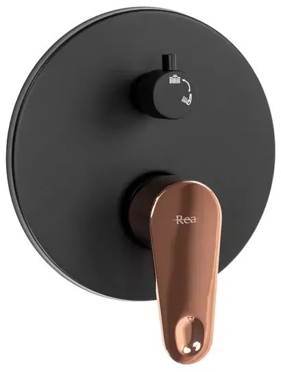 Sistem de dus incastrat Rea Mild finisaj negru - Rose Gold