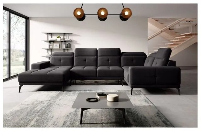 Colțar Neviro 350cm negru