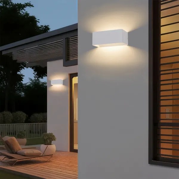 Brilagi - Aplică de perete pentru exterior DONNANI LED/7W/230V 20 cm alb IP44