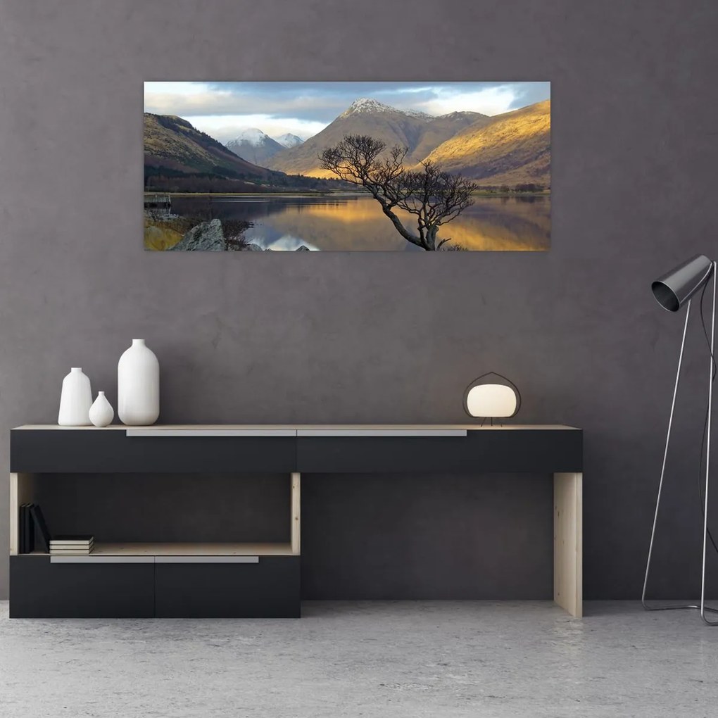 Tablou - Munții de lângă lac (120x50 cm)