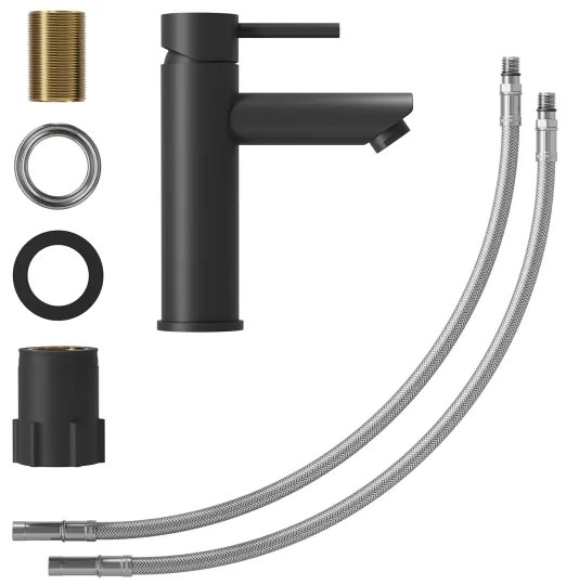 Baterie de lavoar BATH DELUXE 28-017-03-02-02 RINGSTED 17,8 cm negru mat