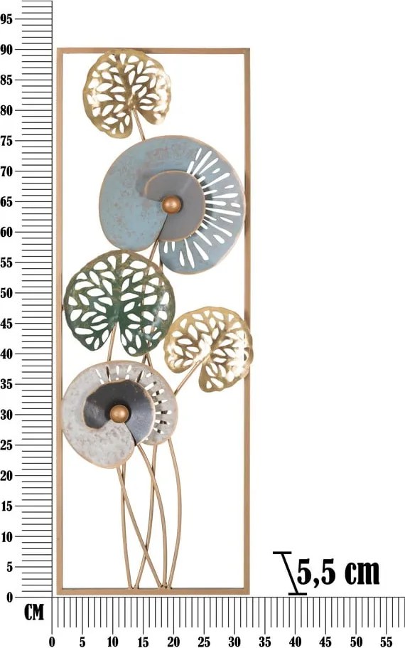 Decorațiune metalică de perete Mauro Ferretti Gloth, 31,2 x 90 cm