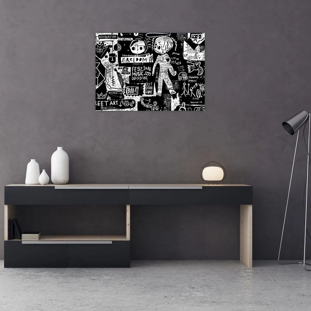 Tablou pe sticlă - Graffiti (70x50 cm)